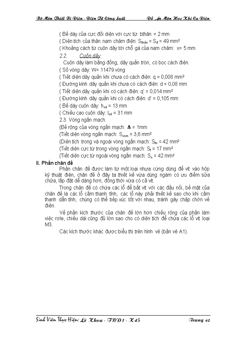 image for page Thiết kế Rơle trung gian kiểu kín xoay chiều