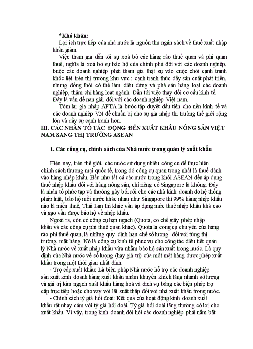 image for page Cơ hô i va tha ch thư c vê nông sa n cu a VN khi ra nhâ p Asean