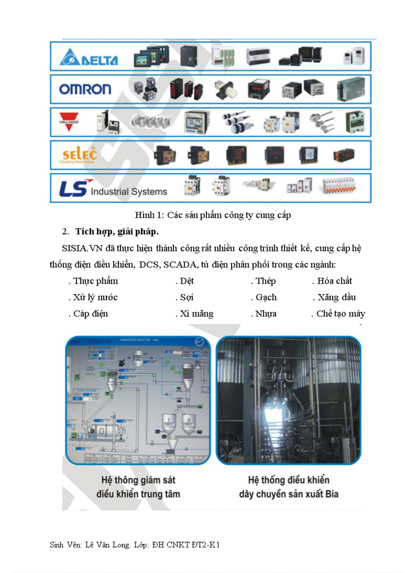 Quá trình thực tập tại công ty cổ phần tự động hóa công nghiệp SISIA VN