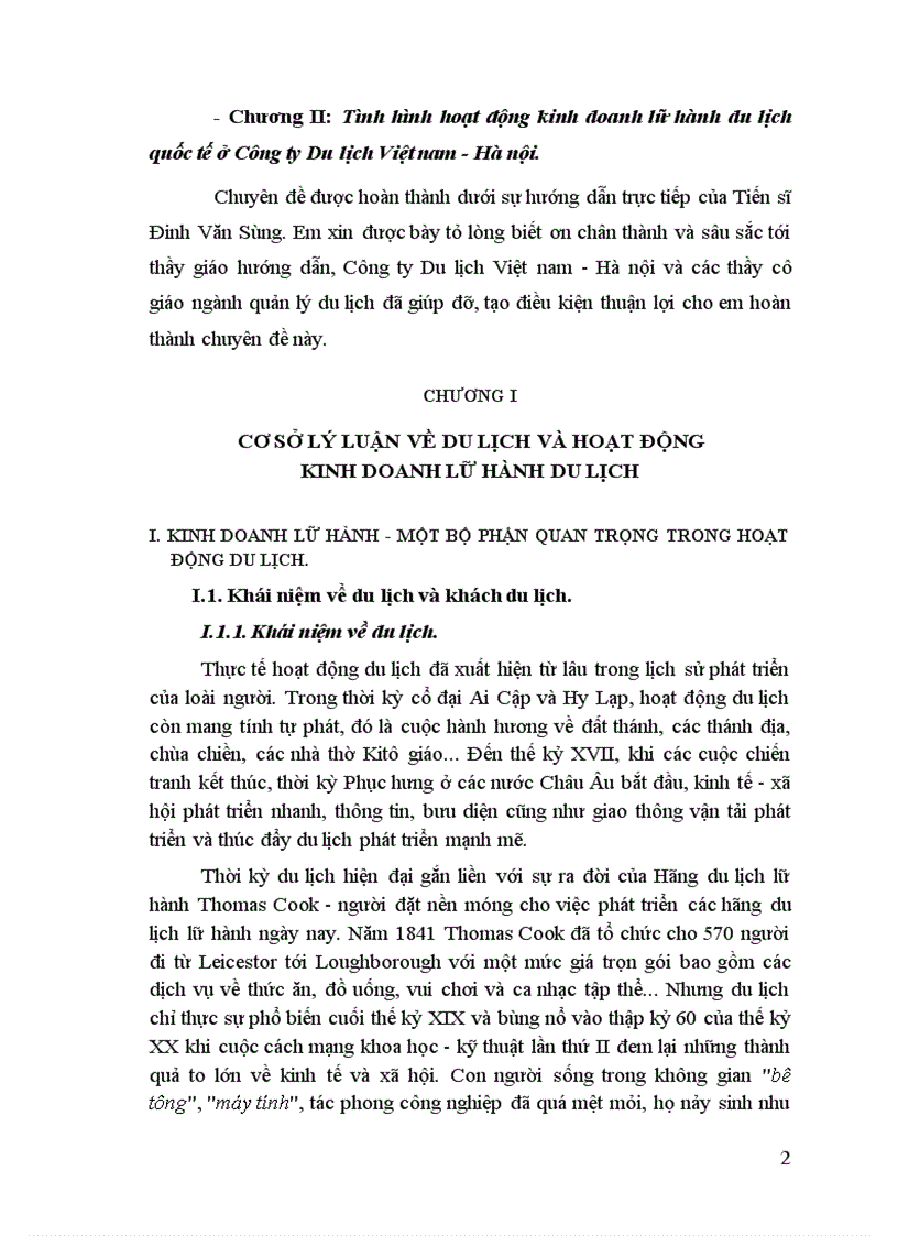 image for page Một số vấn đề về lữ hành du lịch và tình hình kinh doanh lữ hành quốc tế ở Công ty Du lịch Việt nam Hà nội