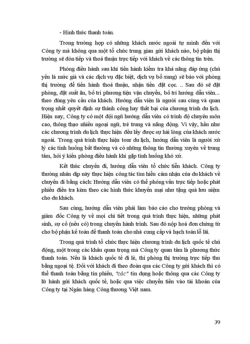 image for page Một số vấn đề về lữ hành du lịch và tình hình kinh doanh lữ hành quốc tế ở Công ty Du lịch Việt nam Hà nội