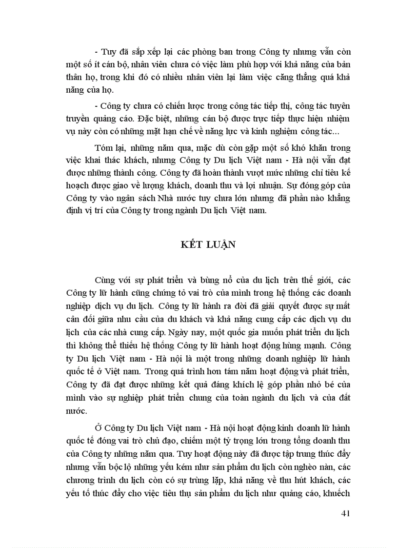 image for page Một số vấn đề về lữ hành du lịch và tình hình kinh doanh lữ hành quốc tế ở Công ty Du lịch Việt nam Hà nội