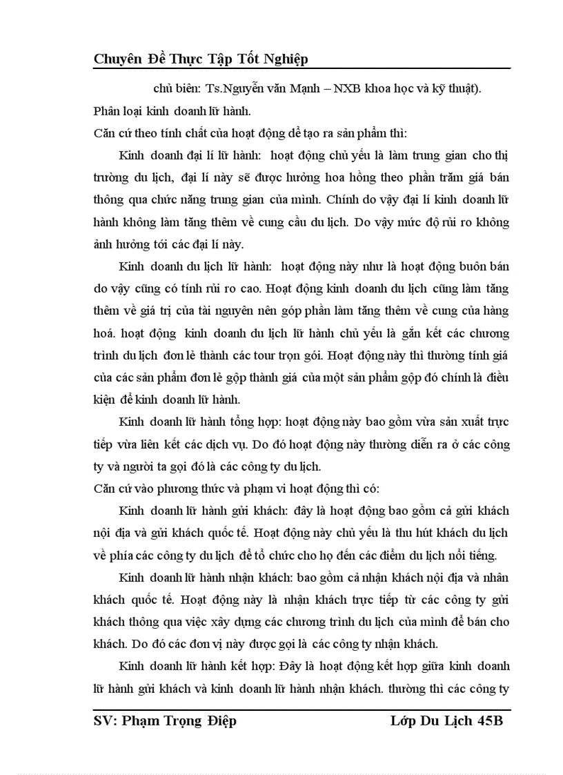 image for page Thực trạng và những đề xuất nhằm nâng cao hiệu quả kinh doanh tại trung tâm lữ hành thuộc Công ty du lịch và thương mại Dân Chủ