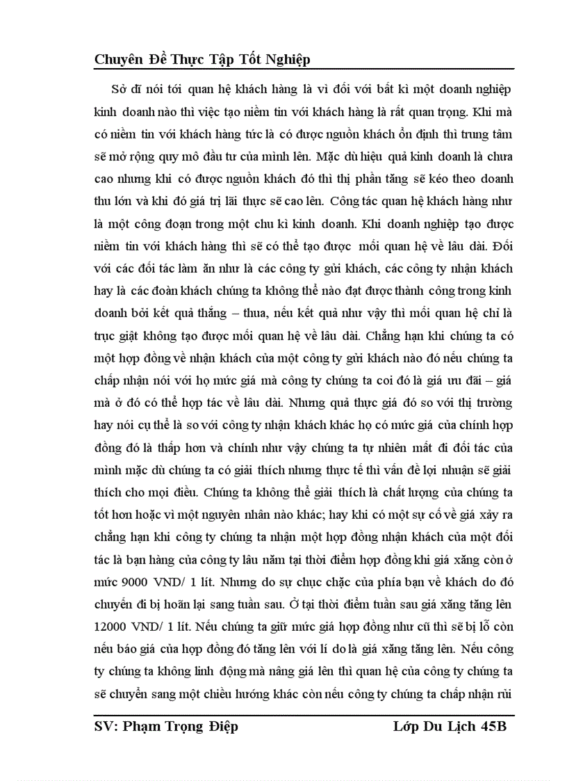 image for page Thực trạng và những đề xuất nhằm nâng cao hiệu quả kinh doanh tại trung tâm lữ hành thuộc Công ty du lịch và thương mại Dân Chủ