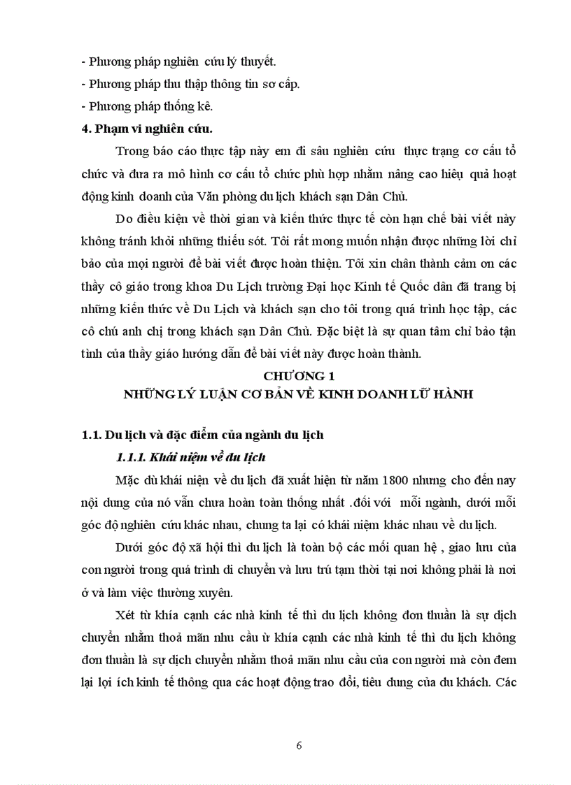 image for page Nâng cao hiêụ quả hoạt động kinh doanh của Văn phòng du lịch khách sạn Dân Chủ