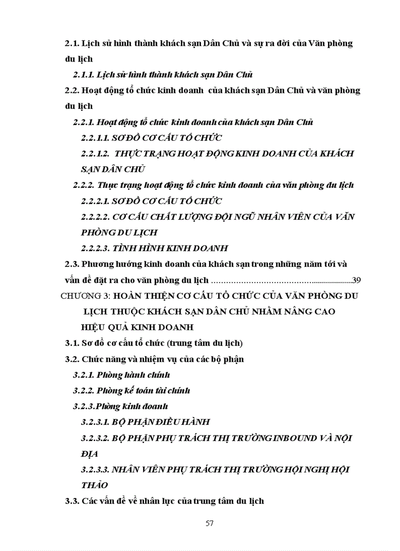 image for page Nâng cao hiêụ quả hoạt động kinh doanh của Văn phòng du lịch khách sạn Dân Chủ