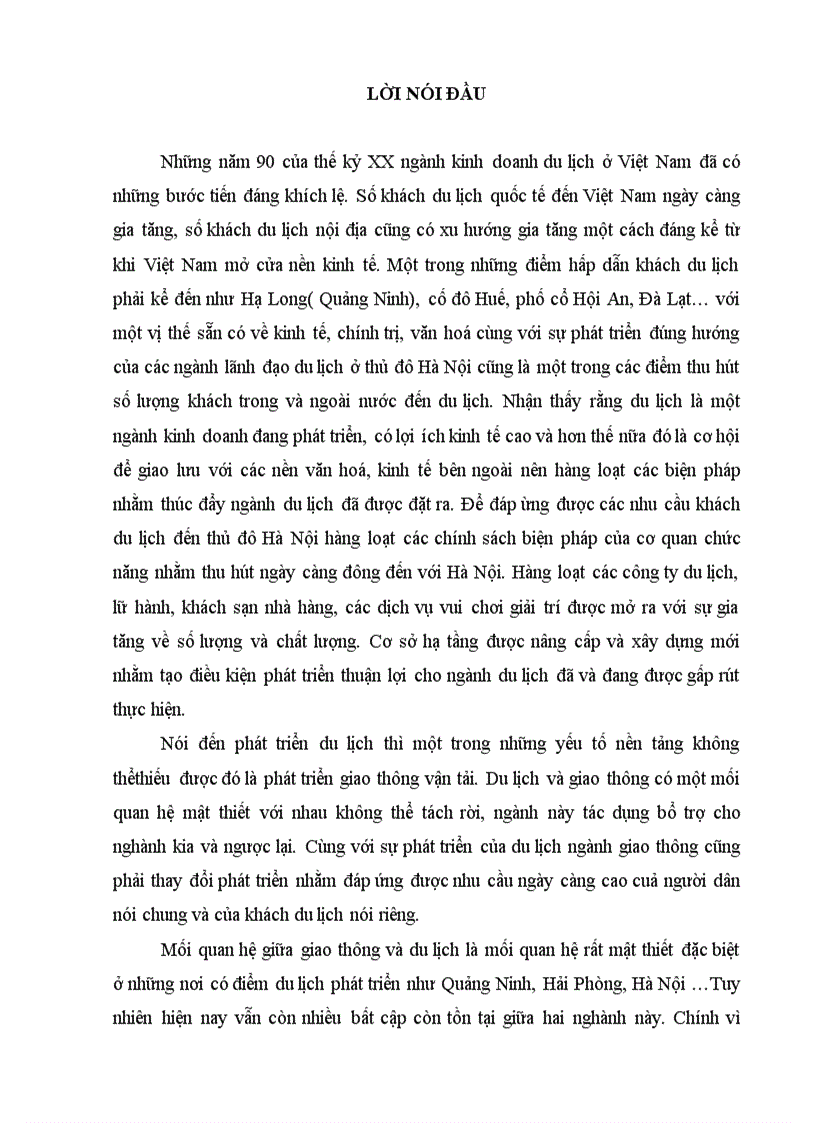 image for page Mối quan hệ giữa kinh doanh du lịch và kinh doanh dịch vụ vận tải ở Hà Nội