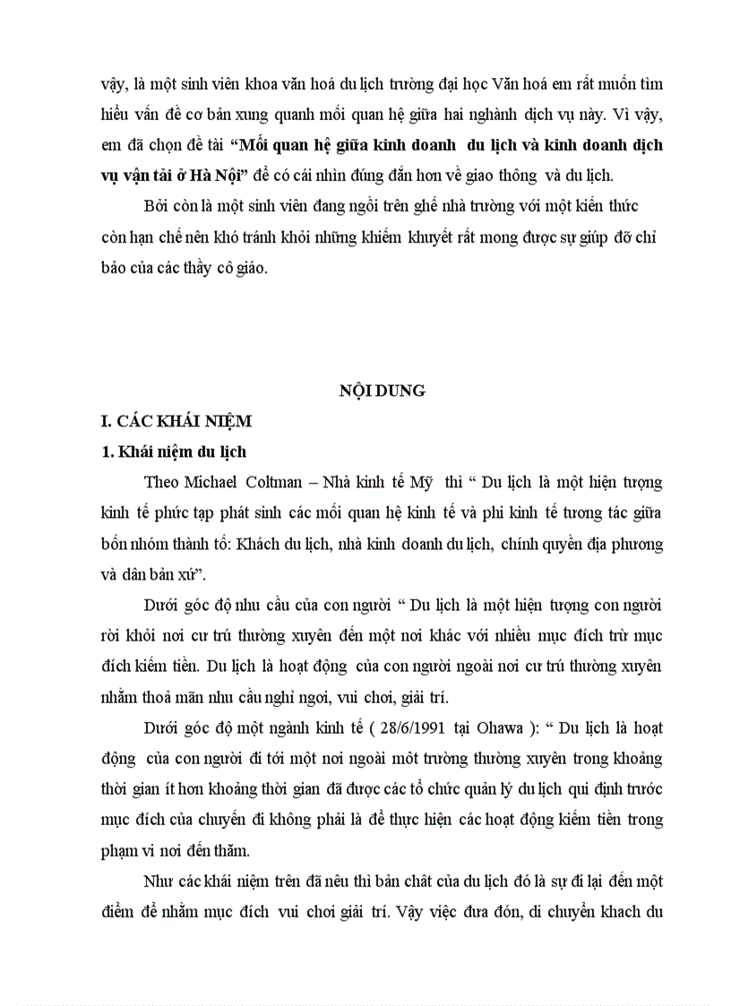 image for page Mối quan hệ giữa kinh doanh du lịch và kinh doanh dịch vụ vận tải ở Hà Nội