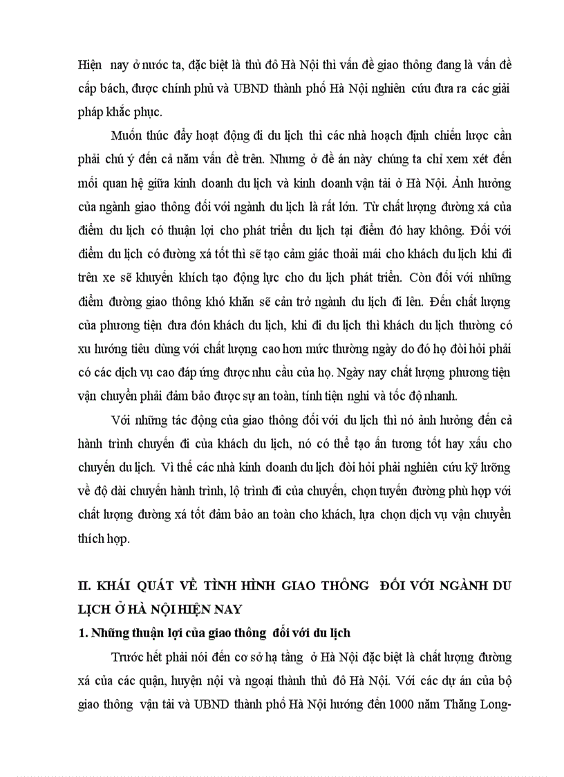 image for page Mối quan hệ giữa kinh doanh du lịch và kinh doanh dịch vụ vận tải ở Hà Nội