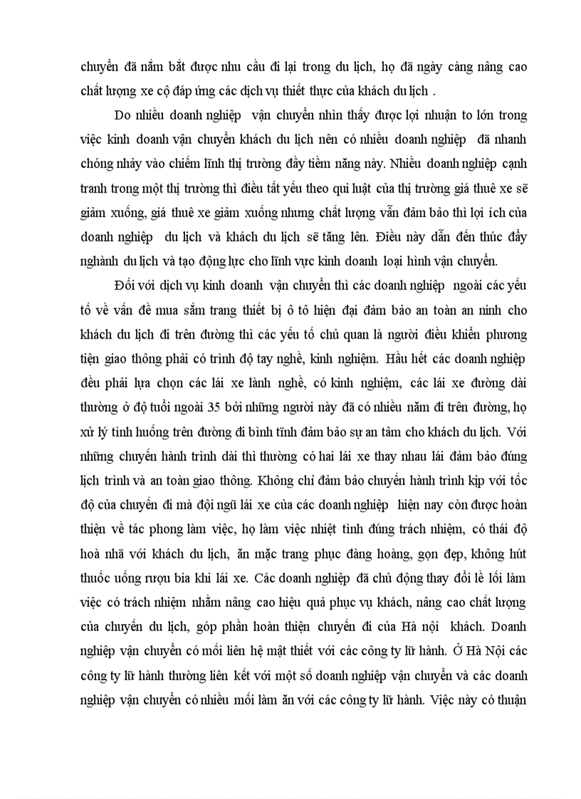image for page Mối quan hệ giữa kinh doanh du lịch và kinh doanh dịch vụ vận tải ở Hà Nội