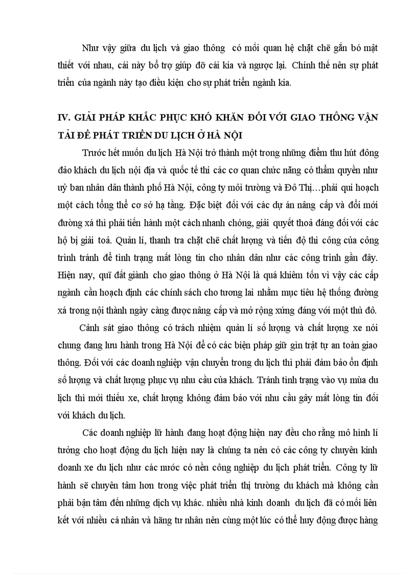 image for page Mối quan hệ giữa kinh doanh du lịch và kinh doanh dịch vụ vận tải ở Hà Nội