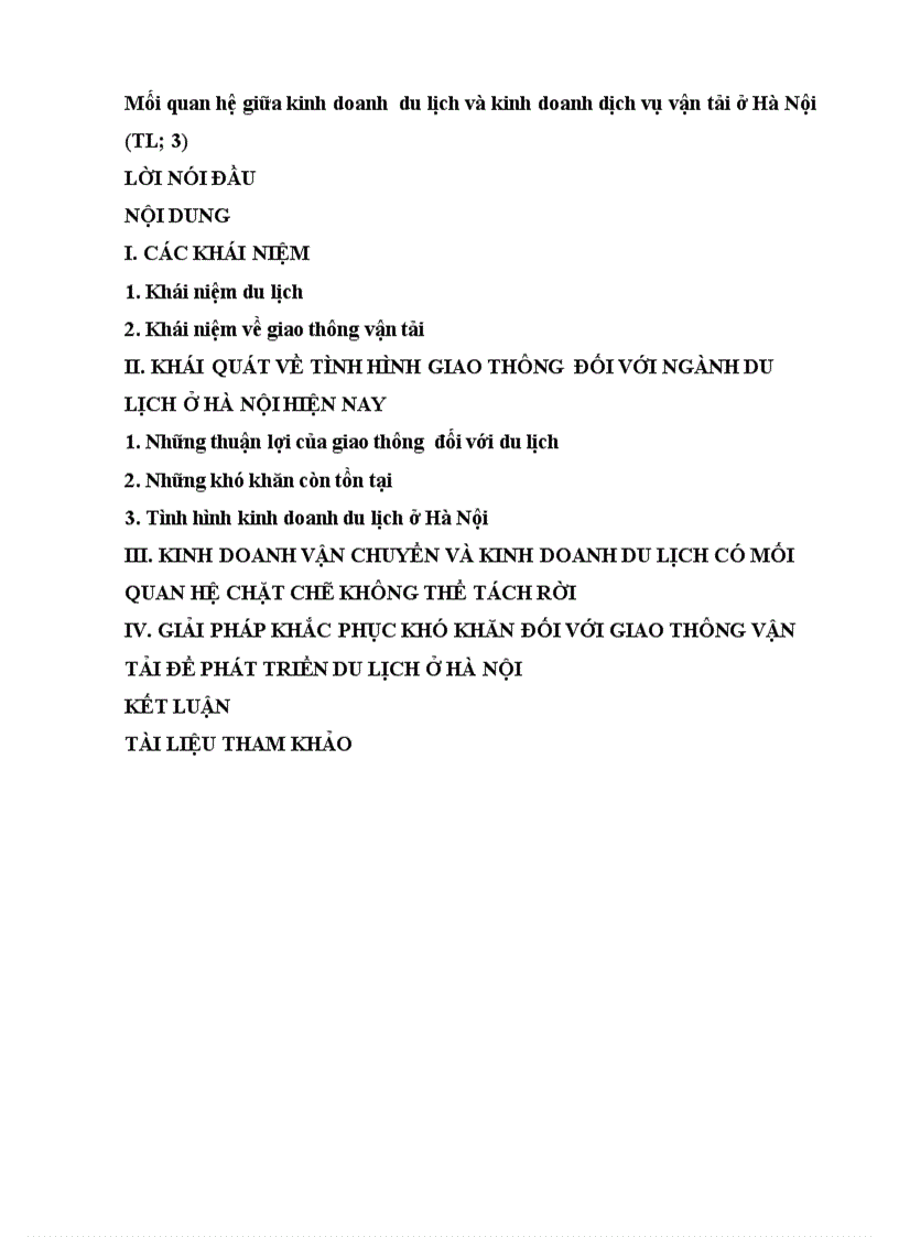 image for page Mối quan hệ giữa kinh doanh du lịch và kinh doanh dịch vụ vận tải ở Hà Nội