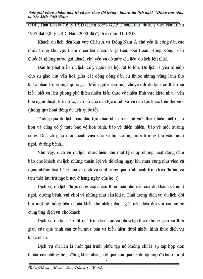 image for page Các giải pháp nhằm duy trì và mở rộng thị trường khách du lịch Pháp của công ty du lịch Việt Nam