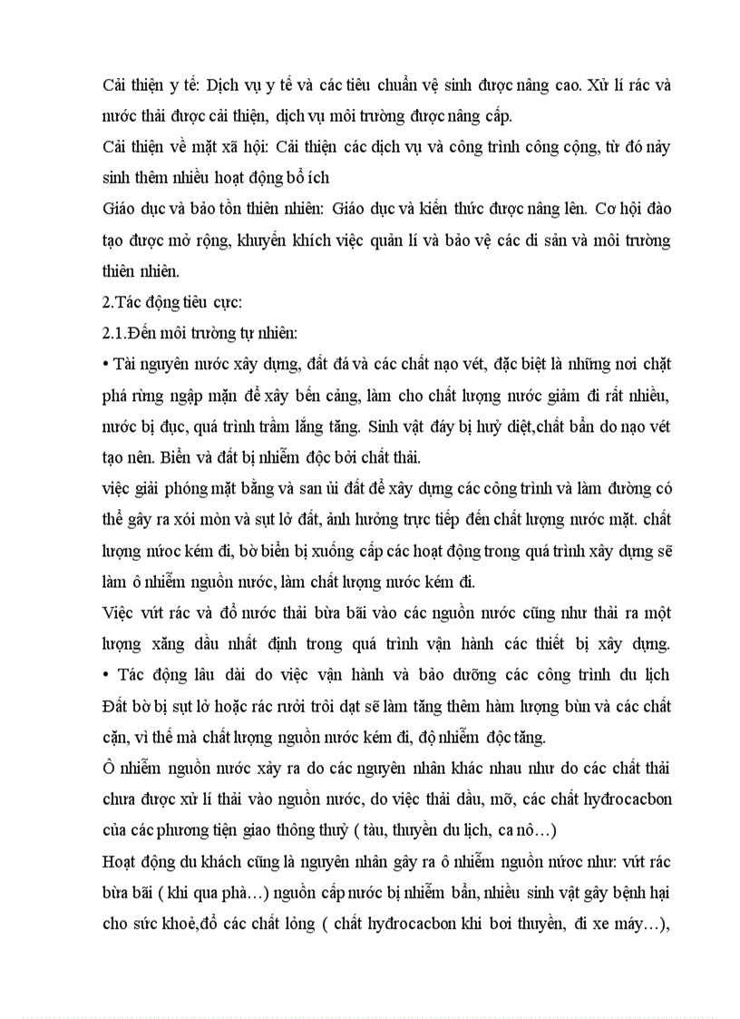 image for page Mối quan hệ tác động qua lại giữa môi trường du lịch và hoạt động du lịch