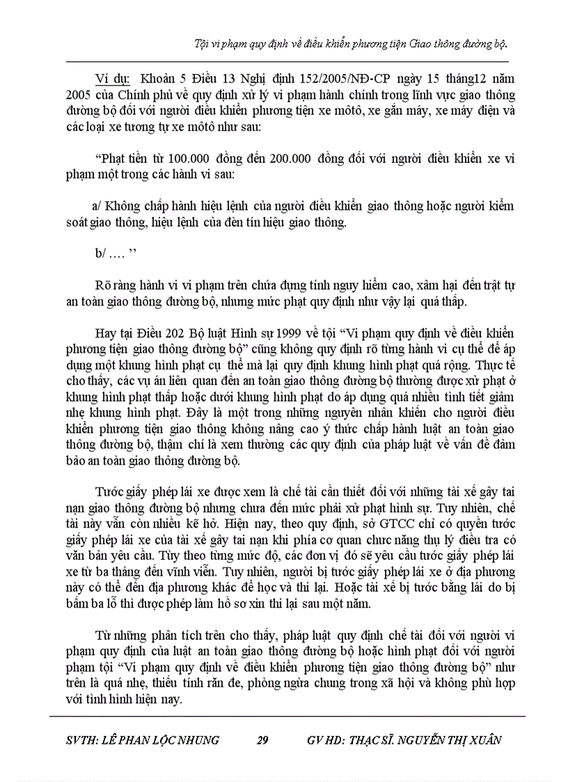 image for page Tội vi phạm quy định về điều khiển phương tiện Giao thông đường bộ và thực tiễn tại huyện Lệ Thủy tỉnh Quảng Bình