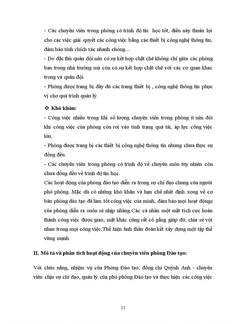 image for page Mô tả phân tích và đánh giá về hoạt động của chuyên viên phòng đào tạo Trường Cao đẳng Công nghiệp Quốc Phòng