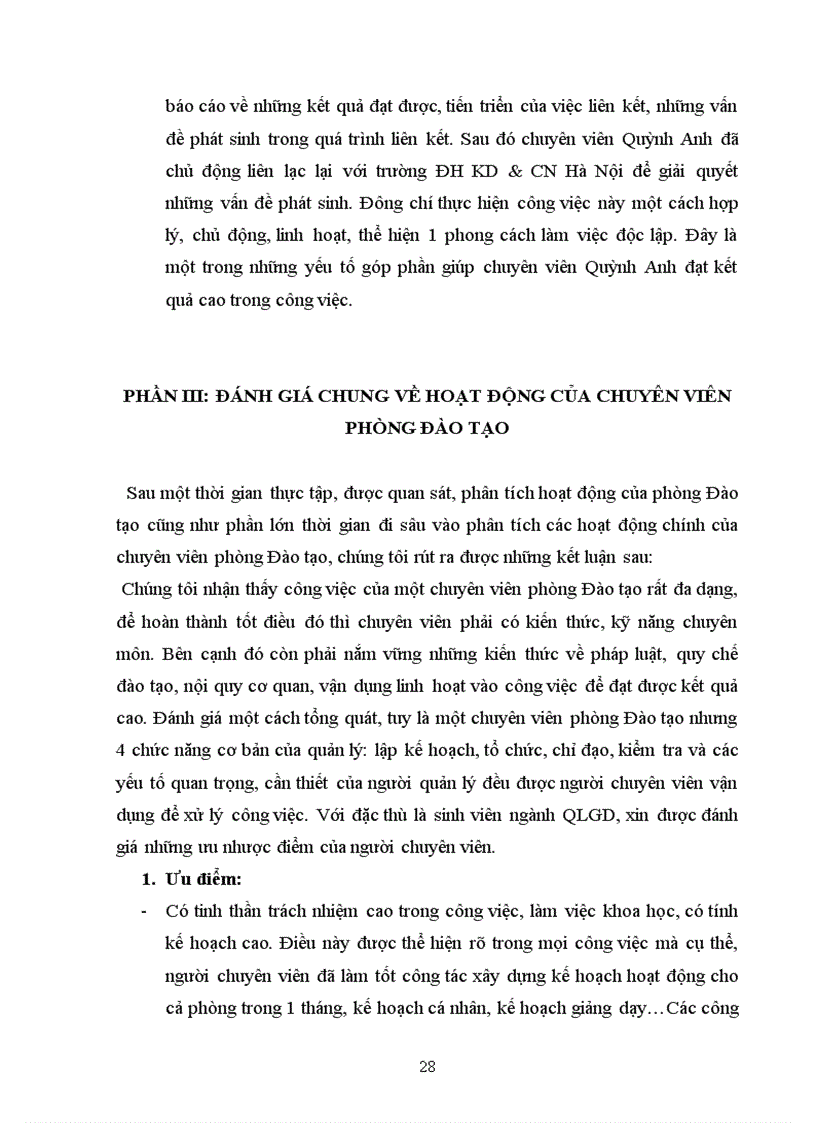 image for page Mô tả phân tích và đánh giá về hoạt động của chuyên viên phòng đào tạo Trường Cao đẳng Công nghiệp Quốc Phòng