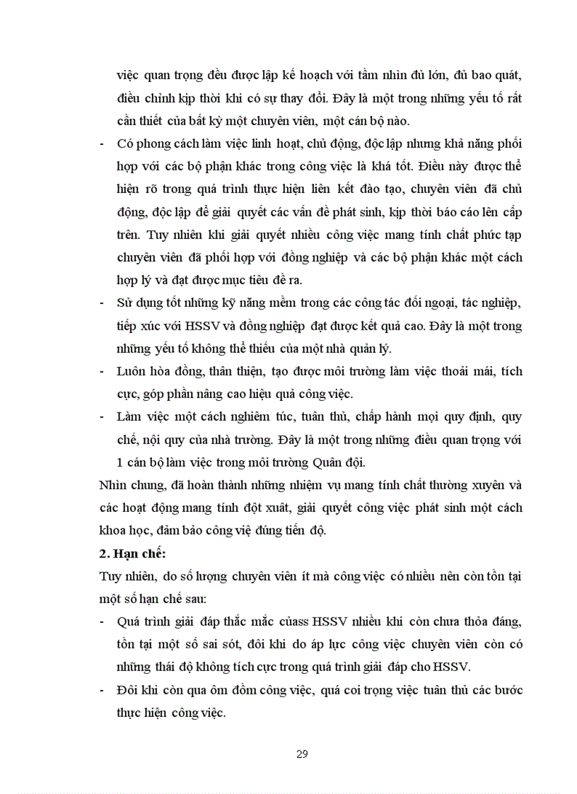 image for page Mô tả phân tích và đánh giá về hoạt động của chuyên viên phòng đào tạo Trường Cao đẳng Công nghiệp Quốc Phòng