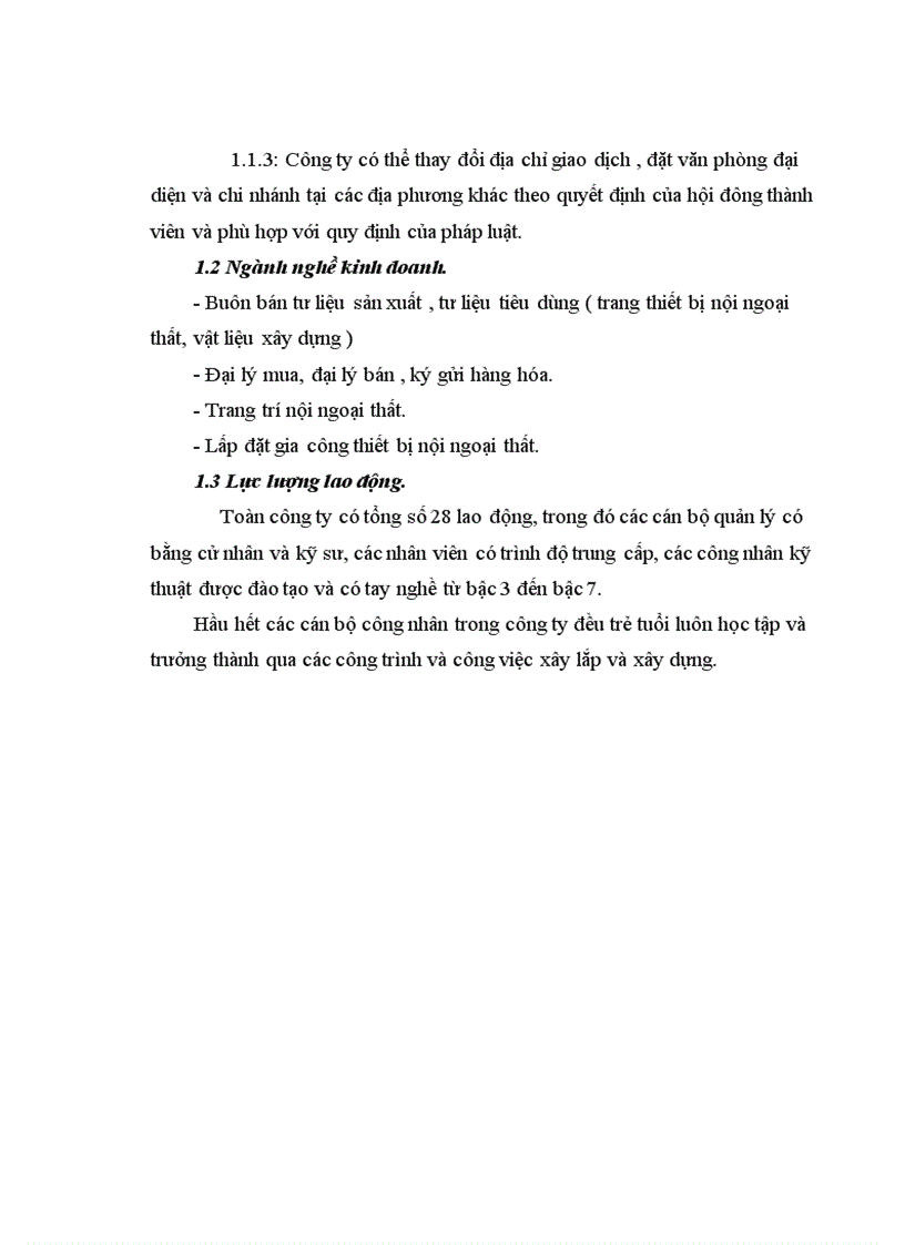 image for page Báo cáo tổng hợp về Công ty THHH Nội Thất Gia Long