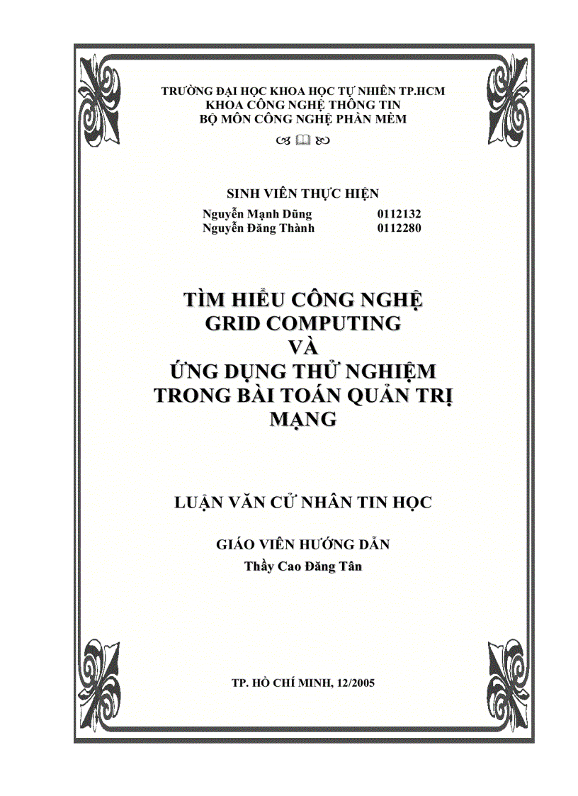 image for page Tìm hiểu công nghệ Grid Computing và ứng dụng thử nghiệm trong bài toán quản trị mạng