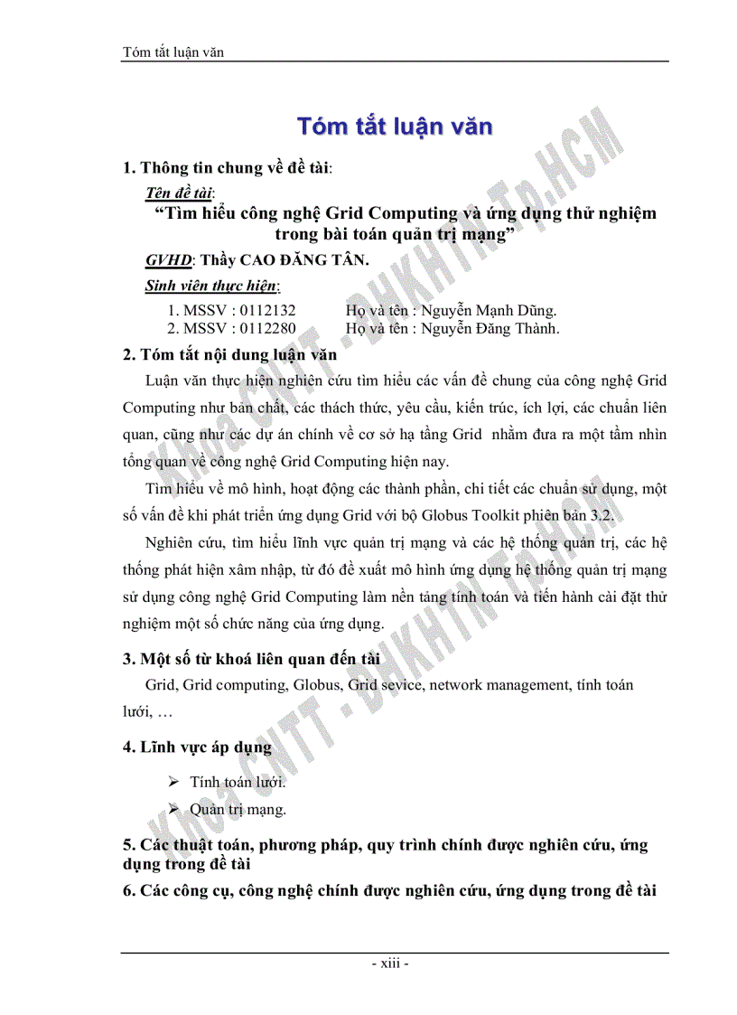image for page Tìm hiểu công nghệ Grid Computing và ứng dụng thử nghiệm trong bài toán quản trị mạng
