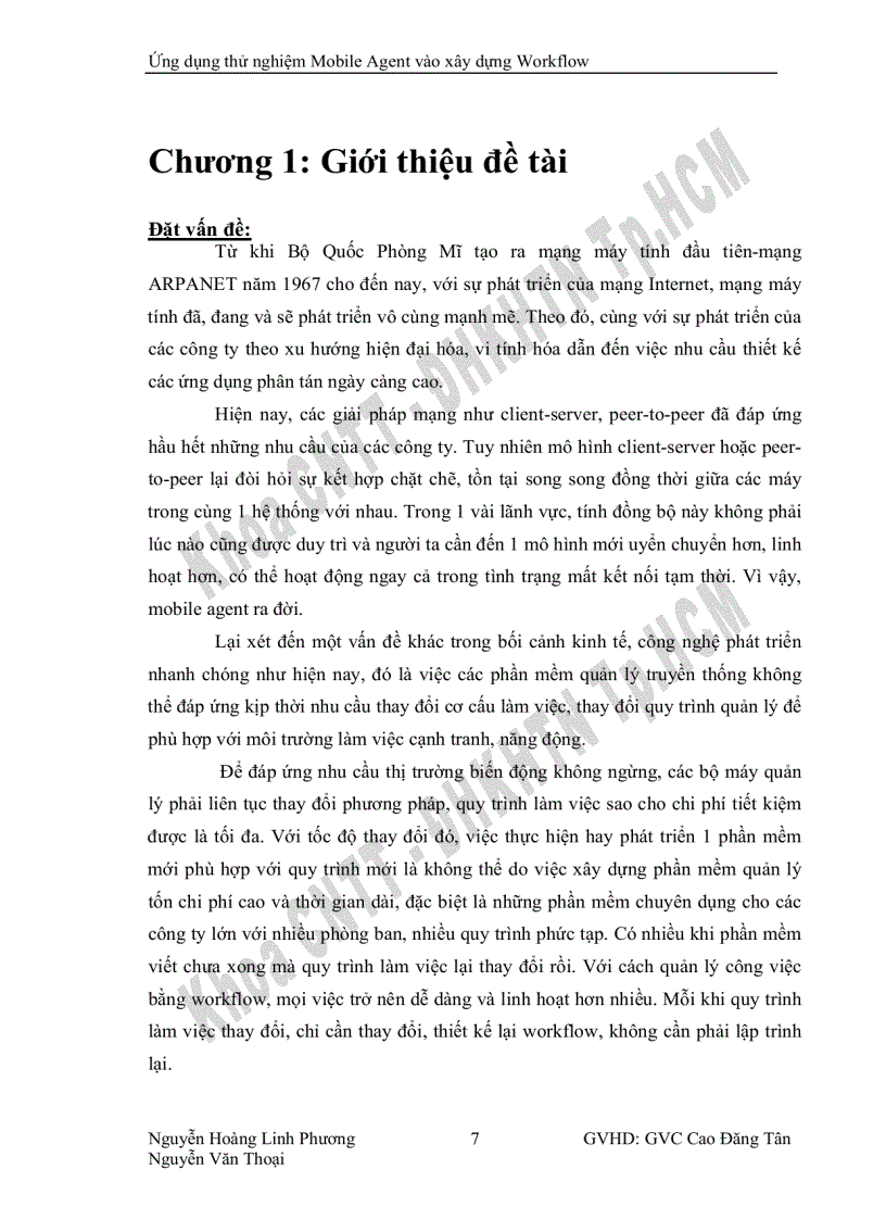 image for page Ứng dụng thử nghiệm Mobile Agent vào xây dựng Workflow