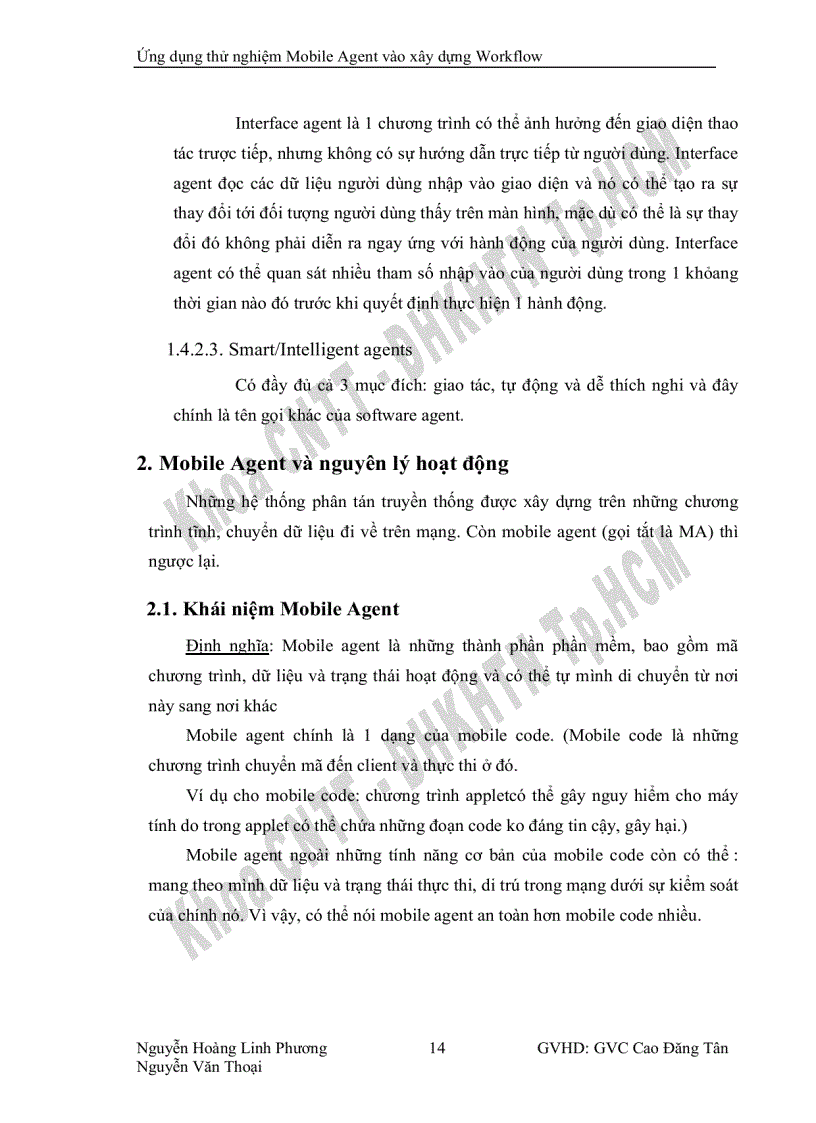 image for page Ứng dụng thử nghiệm Mobile Agent vào xây dựng Workflow