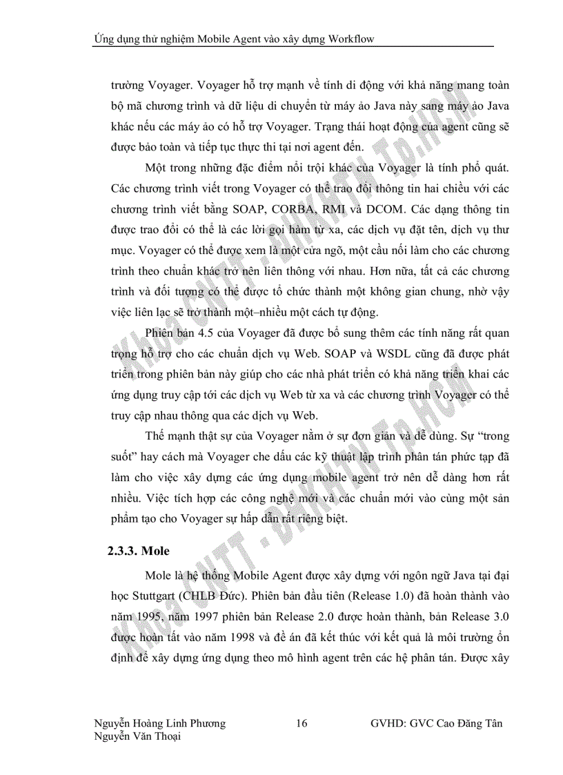 image for page Ứng dụng thử nghiệm Mobile Agent vào xây dựng Workflow