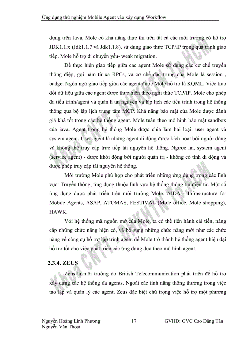 image for page Ứng dụng thử nghiệm Mobile Agent vào xây dựng Workflow