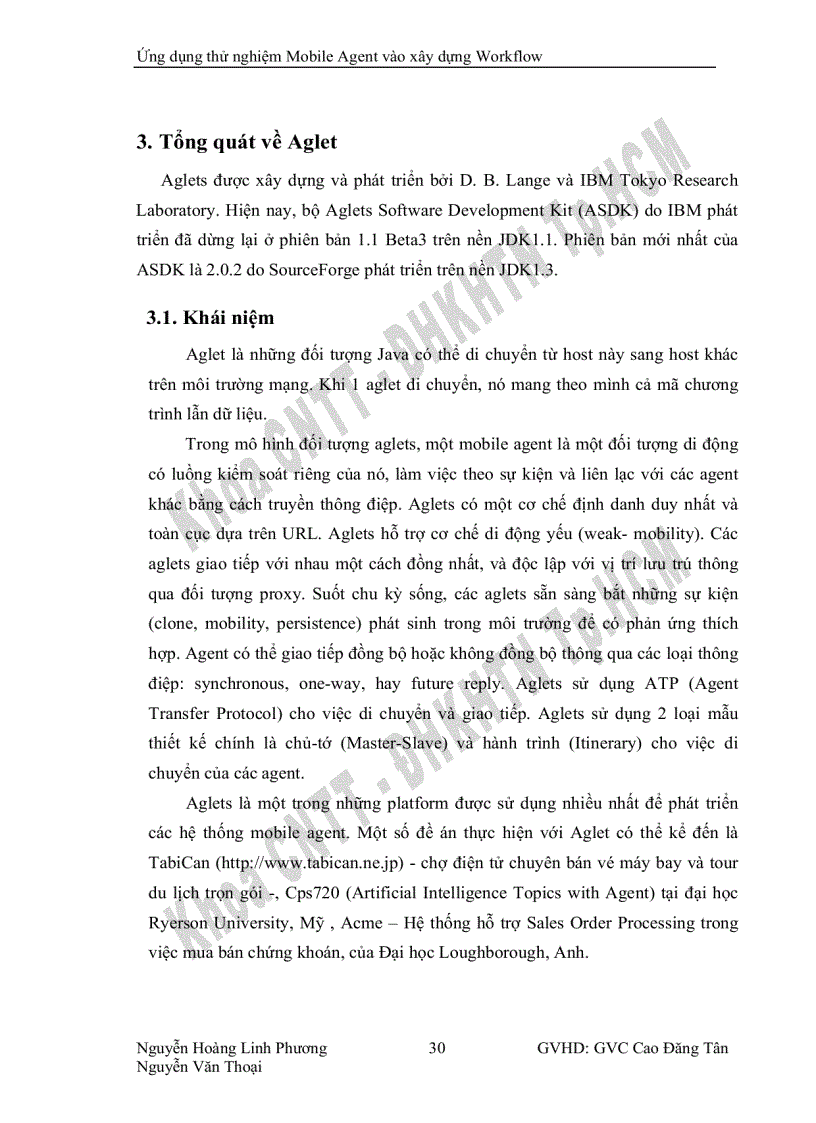 image for page Ứng dụng thử nghiệm Mobile Agent vào xây dựng Workflow