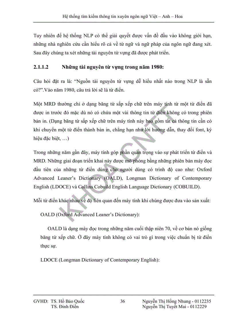 image for page Hệ thống tìm kiếm thông tin xuyên ngôn ngữ Việt Anh Hoa