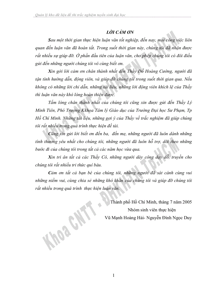 image for page Xây dựng phần mềm quản lý ngân hàng câu hỏi trắc nghiệm tuyển sinh đại học