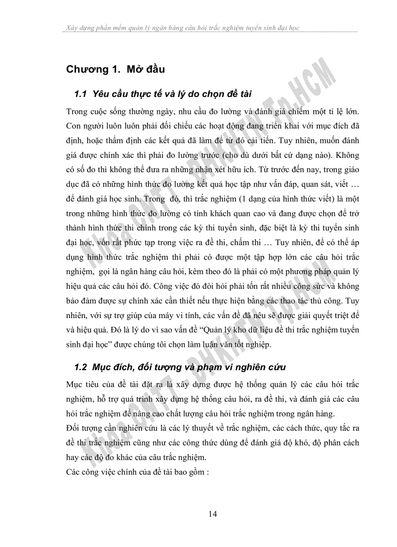 image for page Xây dựng phần mềm quản lý ngân hàng câu hỏi trắc nghiệm tuyển sinh đại học