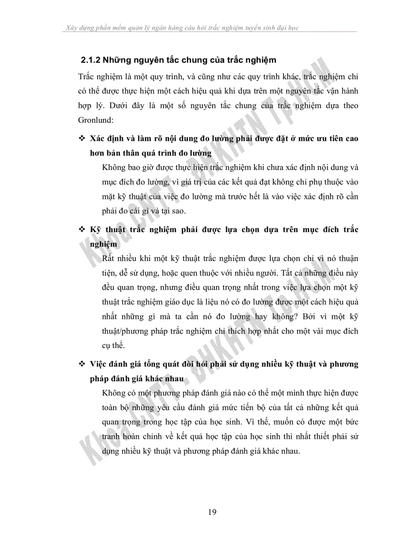 image for page Xây dựng phần mềm quản lý ngân hàng câu hỏi trắc nghiệm tuyển sinh đại học