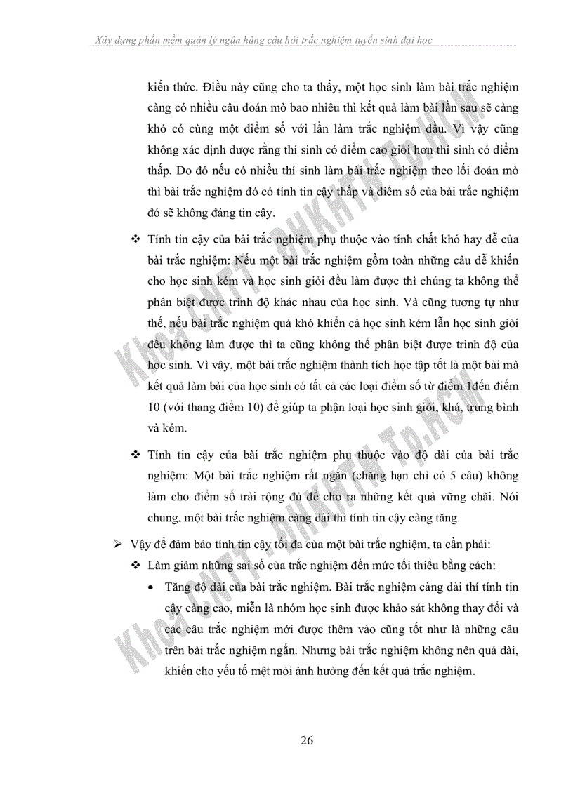 image for page Xây dựng phần mềm quản lý ngân hàng câu hỏi trắc nghiệm tuyển sinh đại học