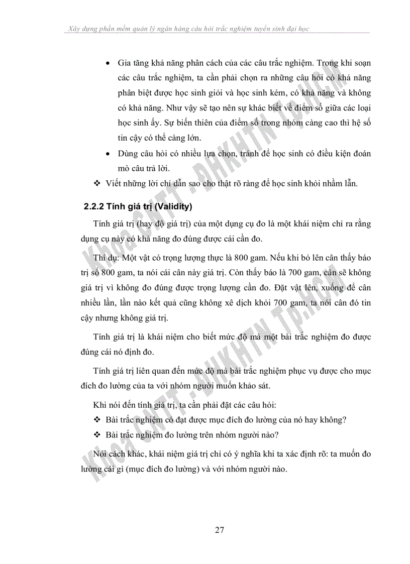 image for page Xây dựng phần mềm quản lý ngân hàng câu hỏi trắc nghiệm tuyển sinh đại học