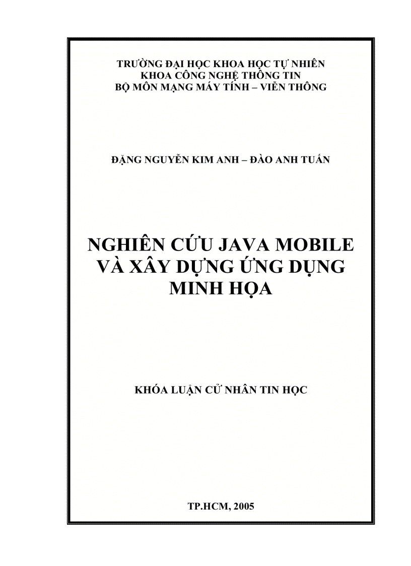 image for page Nghiên cứu java mobile và xây dựng ứng dụng minh họa java mobile