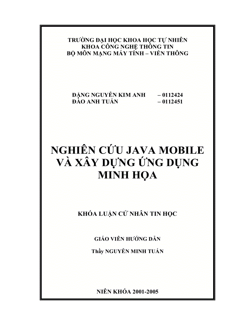 image for page Nghiên cứu java mobile và xây dựng ứng dụng minh họa java mobile
