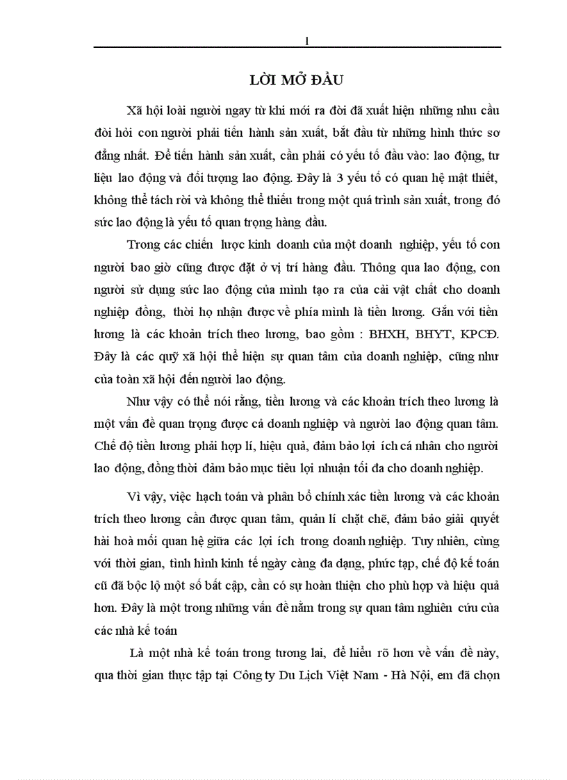 image for page Hoàn thiện công tác kế toán tiền lương và các khoản trích theo lương tại Công ty Du Lịch Việt Nam Hà Nội