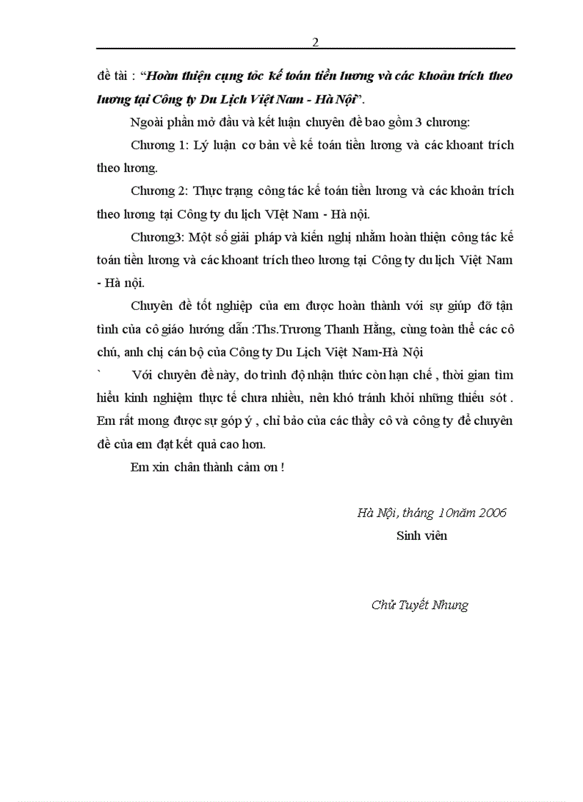 image for page Hoàn thiện công tác kế toán tiền lương và các khoản trích theo lương tại Công ty Du Lịch Việt Nam Hà Nội