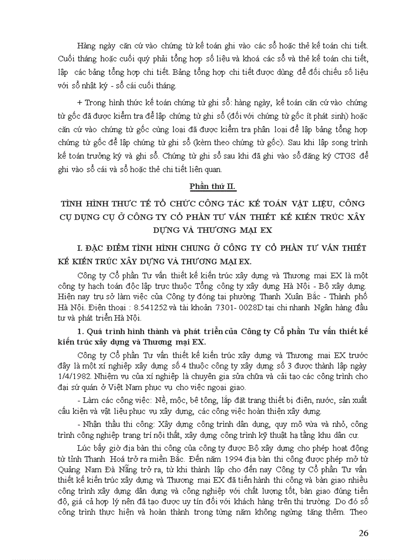 image for page Tổ chức công tác kế toán nguyên vật liệu công cụ dụng cụ ở Công ty Cổ phần Tư vấn thiết kế Kiến trúc xây dựng và Thương mại EX