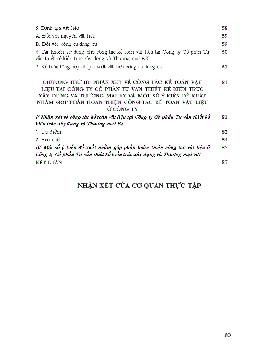 image for page Tổ chức công tác kế toán nguyên vật liệu công cụ dụng cụ ở Công ty Cổ phần Tư vấn thiết kế Kiến trúc xây dựng và Thương mại EX