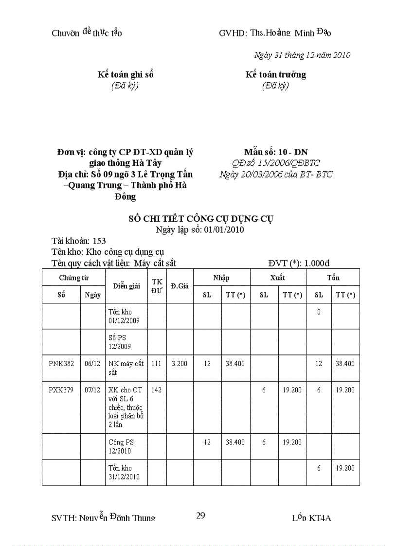 image for page Kế toán NVL CCDC tại Công ty cổ phần đầu tư xây dựng quản lý giao thông Hà Tây