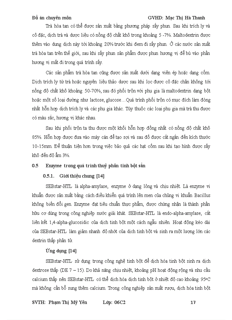 image for page Đồ án Công nghệ sản xuất maltodextrin