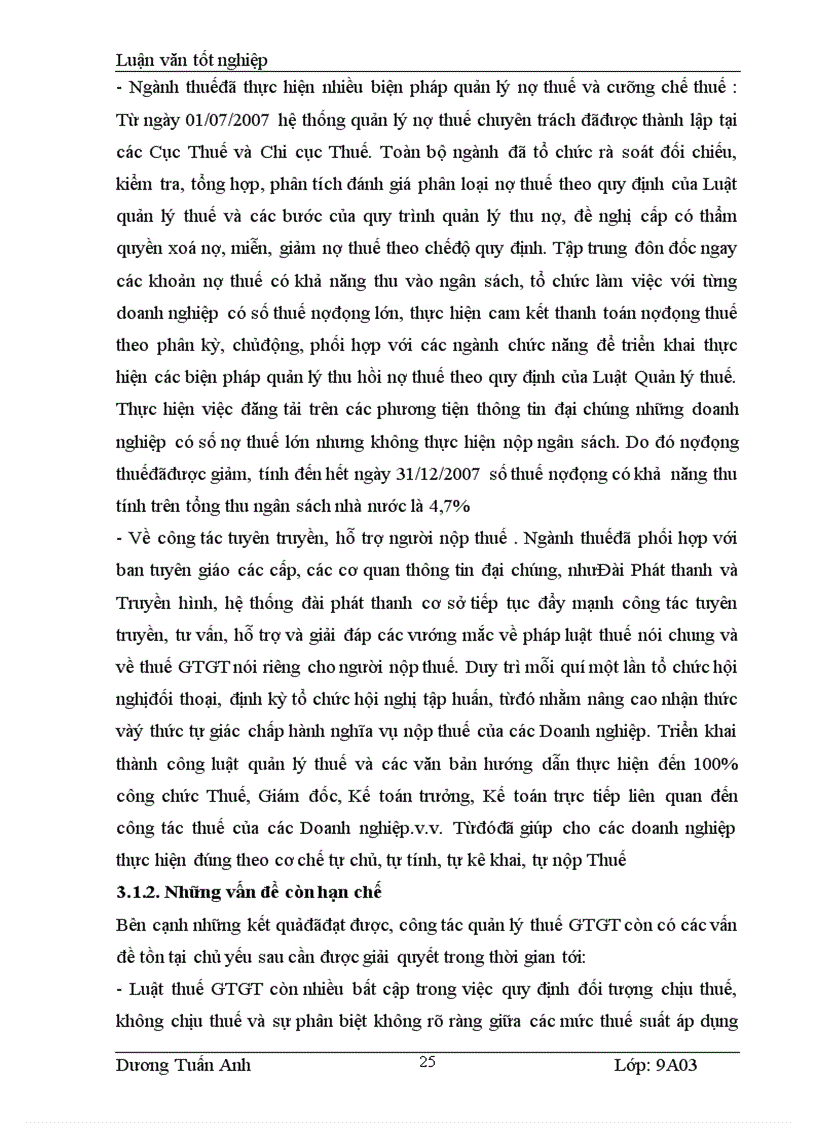 image for page Thực trạng công tác quản lý thuế GTGT của các Doanh nghiệp trên địa bàn tỉnh Bắc Giang