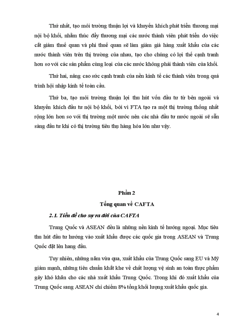 Thuận lợi và thách thức của ASEAN khi gia nhập khu vực mậu dịch tự do CAFTA với Trung Quốc