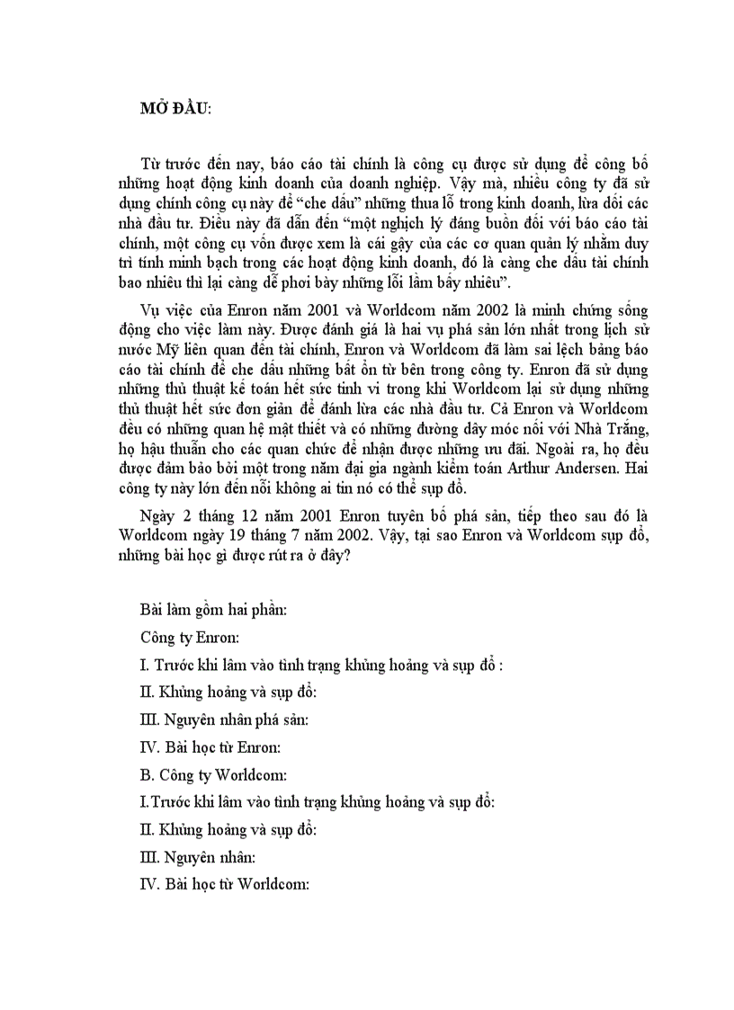 image for page Nguyên nhân Enron và Worldcom sụp đổ