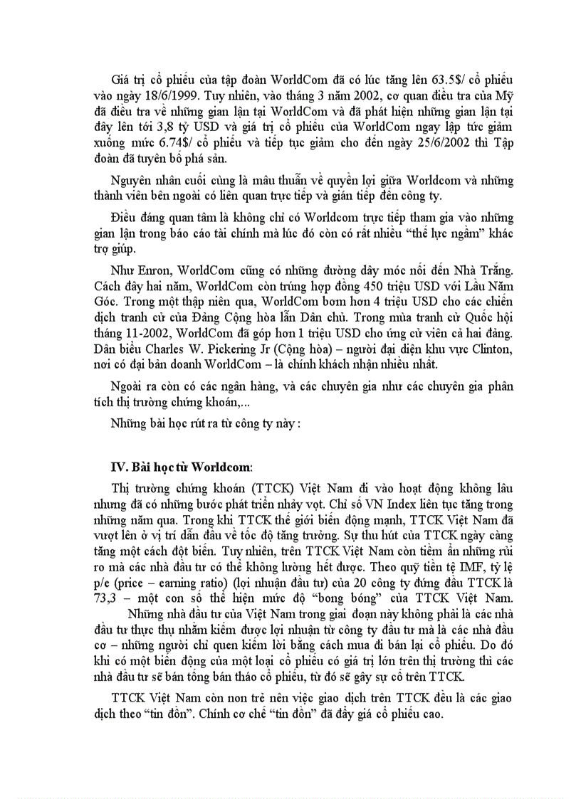 image for page Nguyên nhân Enron và Worldcom sụp đổ