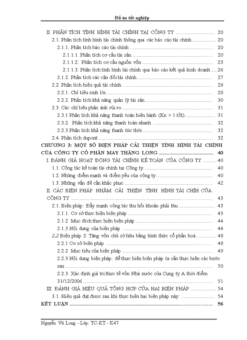 image for page Phân tích và đề ra những biện pháp nhằm cải thiên tình hình tài chính của Công ty cổ phần may Thăng Long