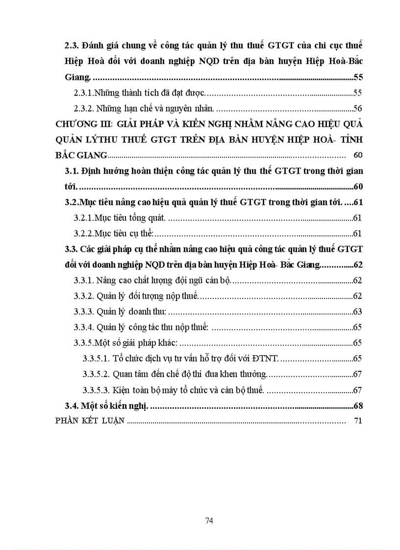 image for page Nâng cao hiệu quả công tác quản lý thu thuế GTGT đối với các doanh nghiệp ngoài quốc doanh trên địa bàn huyện Hiệp Hoà tỉnh Bắc Giang